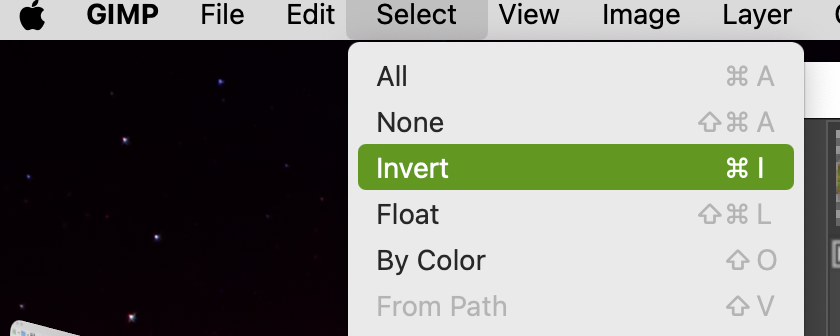 Vyber &#39;Invert&#39;